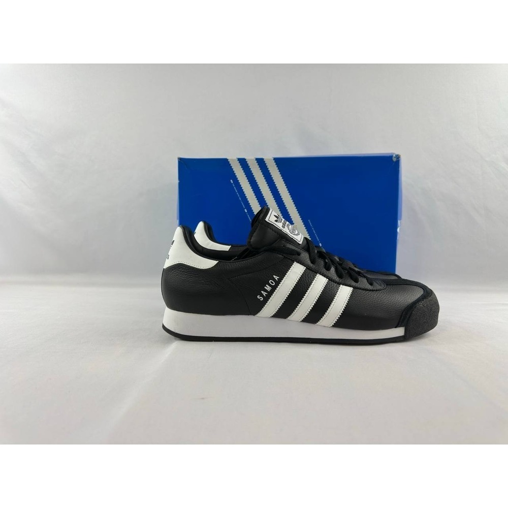 Vintage Adidas Samoa Leather Shoes Black White 2010 019351 Men's Size 13